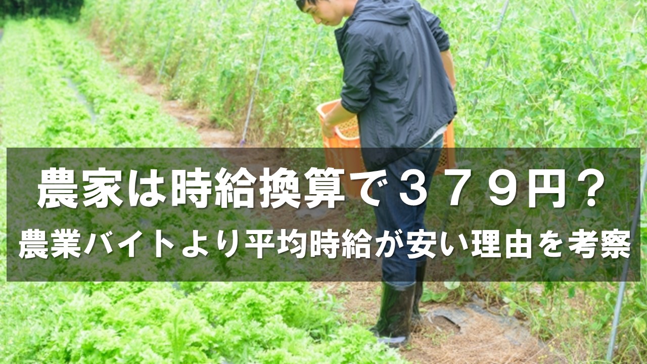 農家は時給換算で379円？農業バイトより平均時給が安い理由を考察